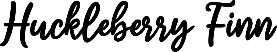 Vorschau des Bootsnamens "Huckleberry Finn" als Schriftzug für "Bootsbeschriftung Klassisch 74"