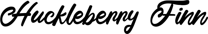 Vorschau des Bootsnamens "Huckleberry Finn" als Schriftzug für "Bootsbeschriftung Klassisch 102"