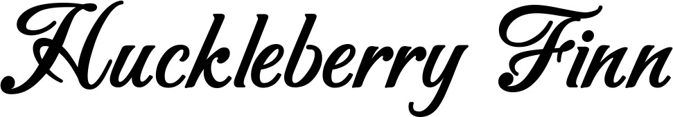 Vorschau des Bootsnamens "Huckleberry Finn" als Schriftzug für "Bootsbeschriftung Klassisch 50"