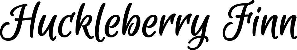 Vorschau des Bootsnamens "Huckleberry Finn" als Schriftzug für "Bootsbeschriftung Klassisch 105"