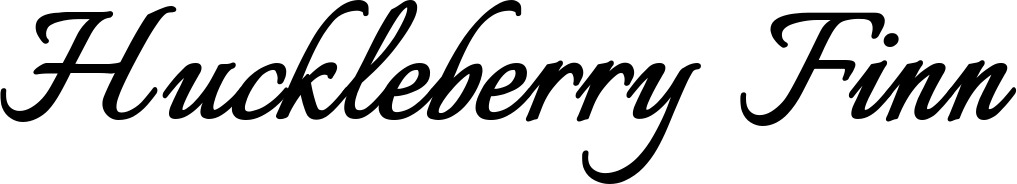 Vorschau des Bootsnamens "Huckleberry Finn" als Schriftzug für "Bootsbeschriftung Klassisch 58"