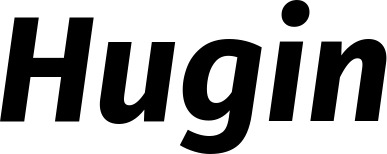 Vorschau des Bootsnamens "Hugin" als Schriftzug für "Bootsbeschriftung Kursiv 03"
