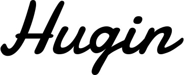 Vorschau des Bootsnamens "Hugin" als Schriftzug für "Bootsbeschriftung Klassisch 61"