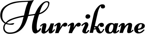 Vorschau des Bootsnamens "Hurrikane" als Schriftzug für "Bootsbeschriftung Klassisch 76-A"