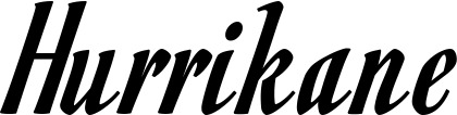 Vorschau des Bootsnamens "Hurrikane" als Schriftzug für "Bootsbeschriftung Klassisch 93"