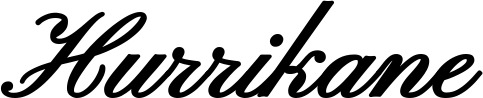 Vorschau des Bootsnamens "Hurrikane" als Schriftzug für "Bootsbeschriftung Klassisch 107"