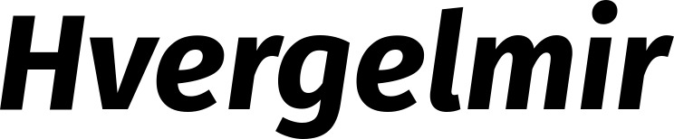 Vorschau des Bootsnamens "Hvergelmir" als Schriftzug für "Bootsbeschriftung Kursiv 03"