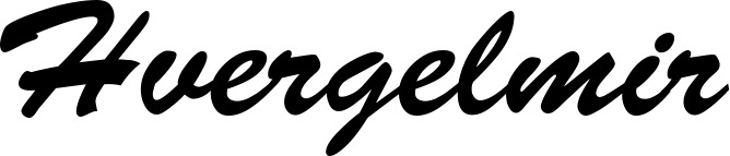 Vorschau des Bootsnamens "Hvergelmir" als Schriftzug für "Bootsbeschriftung Klassisch 03"