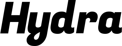 Vorschau des Bootsnamens "Hydra" als Schriftzug für "Bootsbeschriftung Kursiv 04"