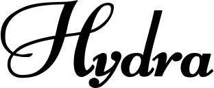 Vorschau des Bootsnamens "Hydra" als Schriftzug für "Style Klassisch 76-A"