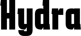 Vorschau des Bootsnamens "Hydra" als Schriftzug für "Bootsbeschriftung Fett 41"