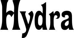 Vorschau des Bootsnamens "Hydra" als Schriftzug für "Bootsbeschriftung Neu 44"