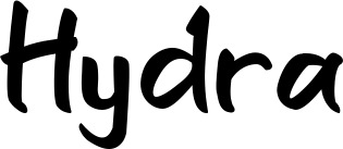 Vorschau des Bootsnamens "Hydra" als Schriftzug für "Bootsbeschriftung Klassisch 95"