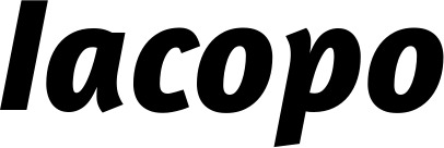 Vorschau des Bootsnamens "Iacopo" als Schriftzug für "Bootsbeschriftung Kursiv 01"