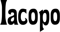 Vorschau des Bootsnamens "Iacopo" als Schriftzug für "Bootsbeschriftung Neu 44"