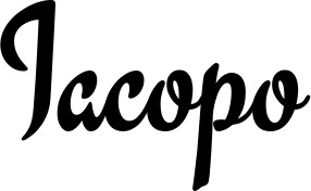 Vorschau des Bootsnamens "Iacopo" als Schriftzug für "Bootsbeschriftung Klassisch 63"