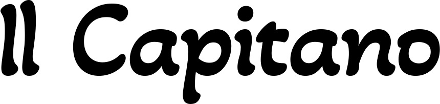 Vorschau des Bootsnamens "Il Capitano" als Schriftzug für "Bootsbeschriftung Klassisch 103"