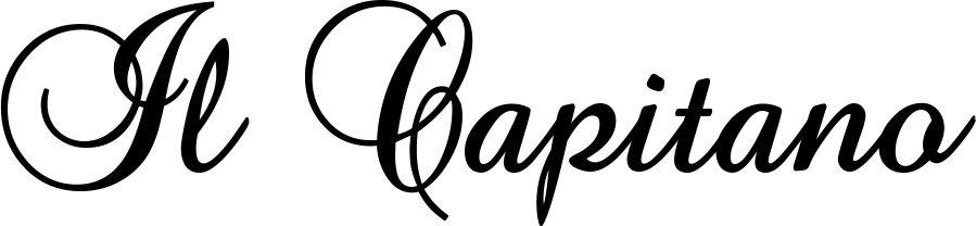 Vorschau des Bootsnamens "Il Capitano" als Schriftzug für "Bootsbeschriftung Klassisch 02-A"