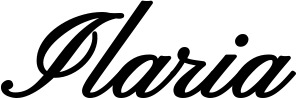 Vorschau des Bootsnamens "Ilaria" als Schriftzug für "Bootsbeschriftung Klassisch 107"