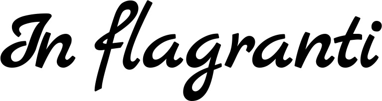 Vorschau des Bootsnamens "In flagranti" als Schriftzug für "Bootsbeschriftung Klassisch 77"