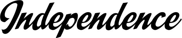 Vorschau des Bootsnamens "Independence" als Schriftzug für "Bootsbeschriftung Klassisch 29"