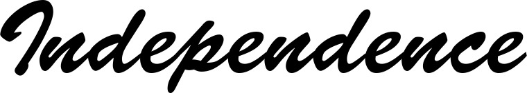 Vorschau des Bootsnamens "Independence" als Schriftzug für "Bootsbeschriftung Klassisch 03"