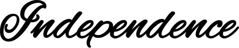 Vorschau des Bootsnamens "Independence" als Schriftzug für "Bootsbeschriftung Klassisch 35"
