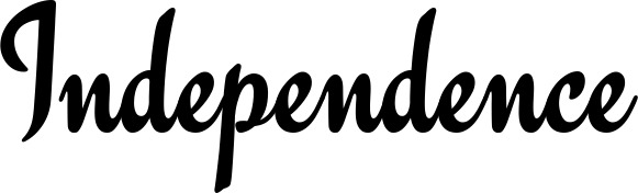 Vorschau des Bootsnamens "Independence" als Schriftzug für "Bootsbeschriftung Klassisch 63"