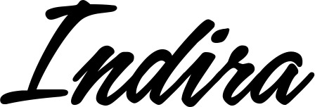 Vorschau des Bootsnamens "Indira" als Schriftzug für "Bootsbeschriftung Klassisch 71"