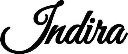 Vorschau des Bootsnamens "Indira" als Schriftzug für "Bootsbeschriftung Klassisch 68"