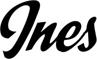 Vorschau des Bootsnamens "Ines" als Schriftzug für "Bootsbeschriftung Klassisch 29"