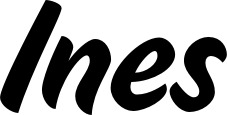 Vorschau des Bootsnamens "Ines" als Schriftzug für "Bootsbeschriftung Klassisch 19"