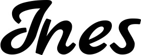 Vorschau des Bootsnamens "Ines" als Schriftzug für "Bootsbeschriftung Klassisch 77"