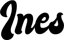 Vorschau des Bootsnamens "Ines" als Schriftzug für "Bootsbeschriftung Klassisch 41"