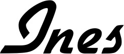 Vorschau des Bootsnamens "Ines" als Schriftzug für "Bootsbeschriftung Klassisch 66"