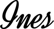 Vorschau des Bootsnamens "Ines" als Schriftzug für "Bootsbeschriftung Klassisch 44"