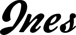 Vorschau des Bootsnamens "Ines" als Schriftzug für "Bootsbeschriftung Klassisch 12"