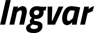 Vorschau des Bootsnamens "Ingvar" als Schriftzug für "Bootsbeschriftung Kursiv 14"