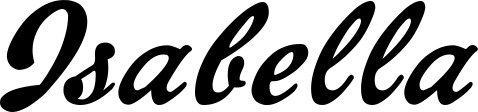 Vorschau des Bootsnamens "Isabella" als Schriftzug für "Bootsbeschriftung Klassisch 12"