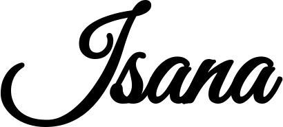 Vorschau des Bootsnamens "Isana" als Schriftzug für "Bootsbeschriftung Klassisch 68"