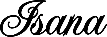 Vorschau des Bootsnamens "Isana" als Schriftzug für "Bootsbeschriftung Klassisch 70"