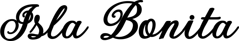 Vorschau des Bootsnamens "Isla Bonita" als Schriftzug für "Bootsbeschriftung Klassisch 69"