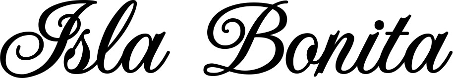Vorschau des Bootsnamens "Isla Bonita" als Schriftzug für "Bootsbeschriftung Klassisch 70"
