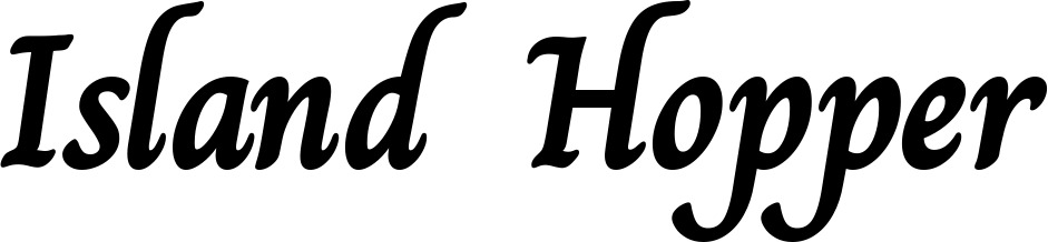 Vorschau des Bootsnamens "Island Hopper" als Schriftzug für "Bootsbeschriftung Klassisch 51"