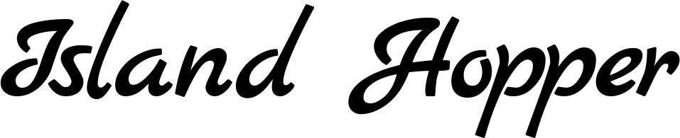 Vorschau des Bootsnamens "Island Hopper" als Schriftzug für "Bootsbeschriftung Klassisch 45"