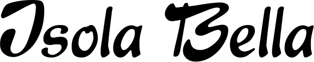 Vorschau des Bootsnamens "Isola Bella" als Schriftzug für "Bootsbeschriftung Klassisch 15"