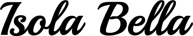 Vorschau des Bootsnamens "Isola Bella" als Schriftzug für "Bootsbeschriftung Klassisch 86"