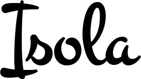 Vorschau des Bootsnamens "Isola" als Schriftzug für "Bootsbeschriftung Klassisch 81"