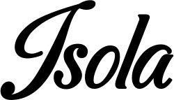 Vorschau des Bootsnamens "Isola" als Schriftzug für "Bootsbeschriftung Klassisch 50"