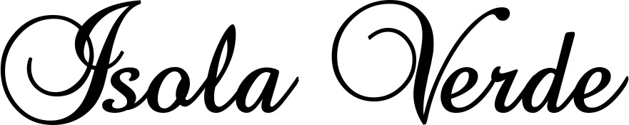 Vorschau des Bootsnamens "Isola Verde" als Schriftzug für "Bootsbeschriftung Klassisch 02-A"